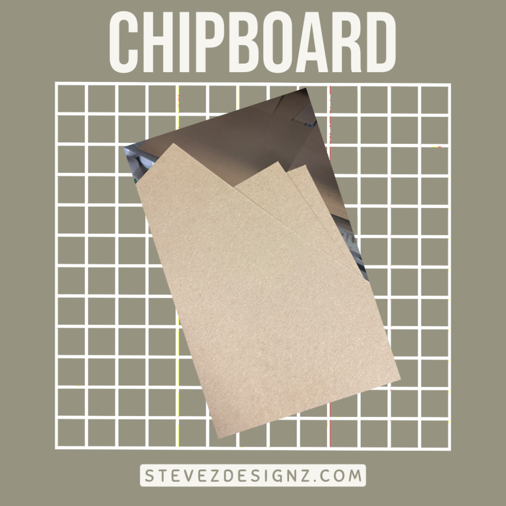 Chipboard is pressed paperboard (non-corrugated cardboard, often you see it with memo pads or with NCR paper to add sturdiness. #chipboard  