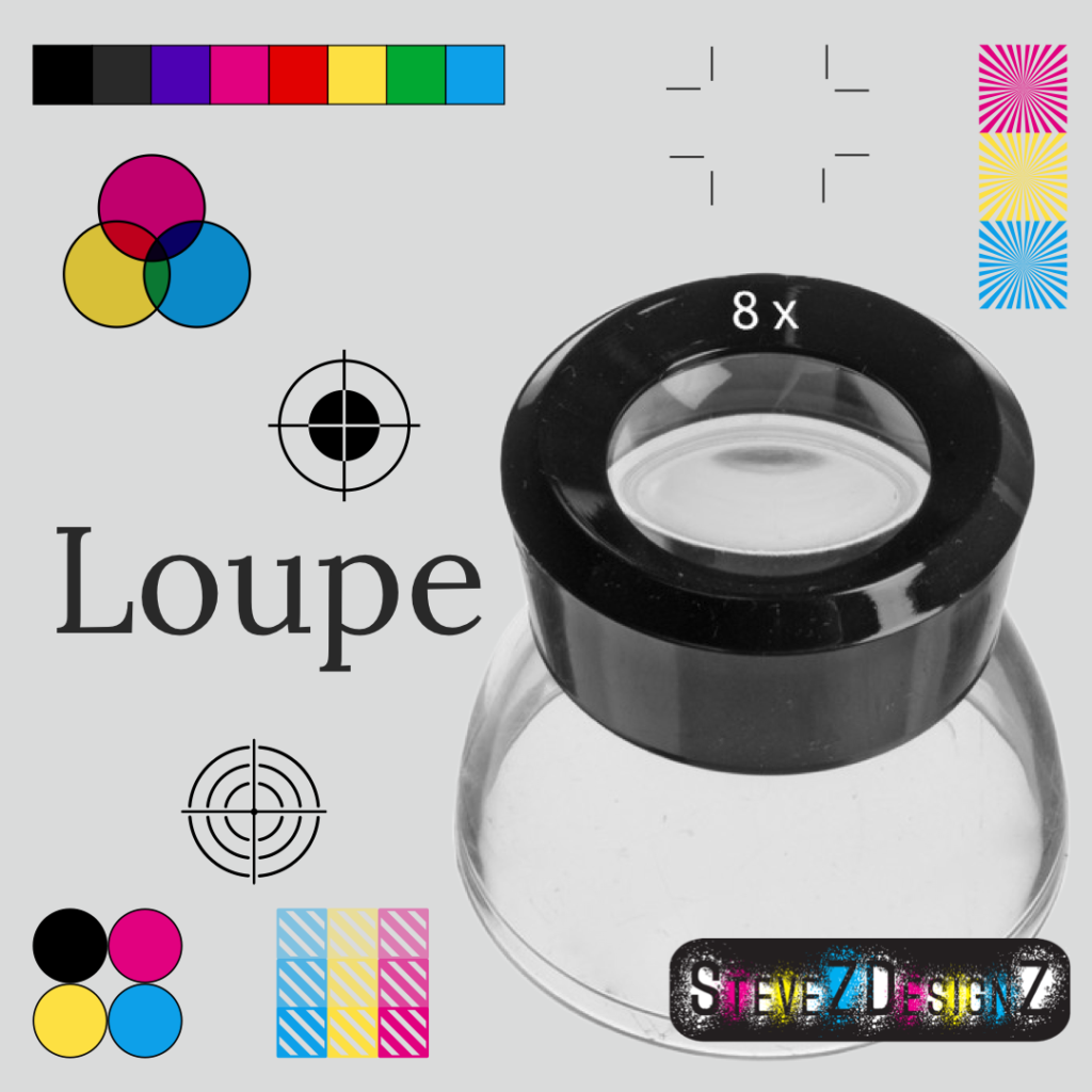 Loupe - Special Magnifying glass it does help to see the dots in four color printing, which is used close to the eye, while a magnifying glass is used at a distance. #loupe 