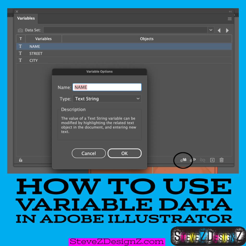 How to Use Variable Data in Adobe Illustrator, you can create design pieces looks the same but the text is different like names or addresses. #variabledata #adobeillustrator