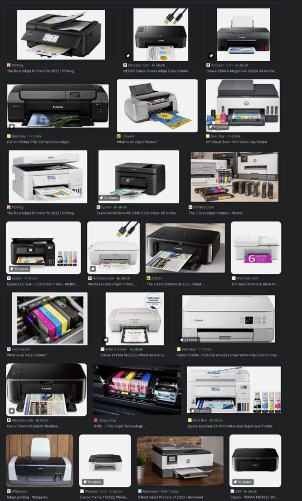 An inkjet printer is a type of printer that creates digital images or text by spraying tiny droplets of ink onto paper or other printing materials. Inkjet printers are commonly used in homes and offices because they are affordable and produce high-quality color and black-and-white prints. #inkjetprinter