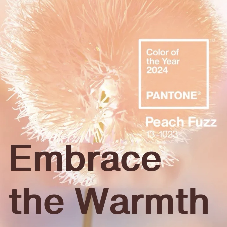 Pantone 13-1023 Peach Fuzz is the Color of the Year for 2024 - PANTONE 13-1023 Peach Fuzz captures our desire to nurture ourselves and others. It's a velvety gentle peach tone whose all-embracing spirit enriches mind, body, and soul.